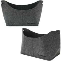 DUNEDESIGN Sac En Feutre Artificiel 40x25x30cm Pour Bois Achats Max 15Kg Gris - Anthrazit