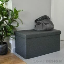 DuneDesign Banc De Rangement 76x38x38cm Coffre Pliant 80L Rembourré Gris - Grau 11 DuneDesign Banc De Rangement 76x38x38cm Coffre Pliant 80L Rembourré Gris - Grau -Outillage Soldes Boutique 10974274 5
