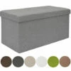 DuneDesign Banc De Rangement 76x38x38cm Coffre Pliant 80L Rembourré Gris Clair - Grau -Outillage Soldes Boutique 10974279 1