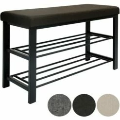 DUNEDESIGN Range-chaussures Avec Banquette 81x32x50cm Porte-chaussures Avec Banc Marron - Braun