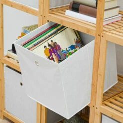 DuneDesign Set De 4 Boîtes De Rangement Ouvertes 33x38x33cm Tissu Pliant Pour Kallax Expedit 2 Oeillets En Métal Blanc - Weiss 11 DuneDesign Set De 4 Boîtes De Rangement Ouvertes 33x38x33cm Tissu Pliant Pour Kallax Expedit 2 Oeillets En Métal Blanc - Weiss -Outillage Soldes Boutique 10974283 5