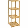 DuneDesign Étagère En Bois 38x39,5x124,5cm 4 Tablettes Superposées Lattes En Bambou Meuble à Rayonnages De Salle De Bain - Braun -Outillage Soldes Boutique 10974302 1