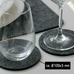 DuneDesign 8 Dessous De Verres Rond Sous-verres Incl Etui Feutre Artificiel Gris - Grau 9 DuneDesign 8 Dessous De Verres Rond Sous-verres Incl Etui Feutre Artificiel Gris - Grau -Outillage Soldes Boutique 10974313 3