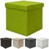 DuneDesign Poufs 38cm Avec Coffre De Rangement 42L Repose-pieds En Forme De Cube Avec Couvercle Amovible Rembourré Bouts De Canapé Pliant Tabouret Vert Tilleul - Grün -Outillage Soldes Boutique 10978052 1