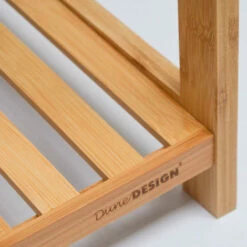 DuneDesign Étagère En Bois 38x39,5x83cm 3 Tablettes Superposées Lattes En Bambou Meuble à Rayonnages De Salle De Bain - Braun -Outillage Soldes Boutique 10978098 4