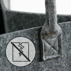 DuneDesign Sac à Linge Panier Rangement Jouets 43x38x60cm Feutre Artificiel Gris - Grau -Outillage Soldes Boutique 10987267 5