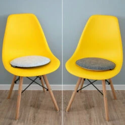 DUNEDESIGN 2 Coussins De Chaise Feutre Ronds Ø 35x2,5cm Repose-chaises Oreiller Plat Gris - Grau -Outillage Soldes Boutique 11453569 4