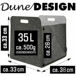 DUNEDESIGN Boîte De Rangement Feutre 33x33x38 Cm Kallax Panier Feutrine Étagère Ikea Gris - Grau -Outillage Soldes Boutique 11486252 3