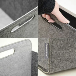 DUNEDESIGN Boîte De Rangement Feutre 33x33x38 Cm Kallax Panier Feutrine Étagère Ikea Gris - Grau -Outillage Soldes Boutique 11486252 5