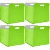 DUNEDESIGN 4 Boîtes De Rangement Feutre 33x33x38cm Kallax Panier Feutrine Étagère Ikea Vert - Grün