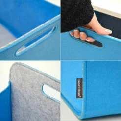 DUNEDESIGN 4 Boîtes De Rangement Feutre 33x33x38cm Kallax Panier Feutrine Étagère Ikea Bleu - Blau -Outillage Soldes Boutique 11486258 5