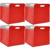 DUNEDESIGN 4 Boîtes De Rangement Feutre 33x33x38 Kallax Panier Feutrine Étagère Ikea Rouge - Rot -Outillage Soldes Boutique 11486259 1