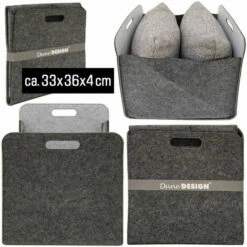 DUNEDESIGN 4 Boîtes De Rangement Feutre 33x33x38 Cm Kallax Panier Étagère Ikea Gris Vert - Grau -Outillage Soldes Boutique 11486260 4