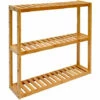DUNEDESIGN Étagère Murale Bambou - 60x54x15 Rangement En Bois à Poser Salle De Bain Cuisine - Braun -Outillage Soldes Boutique 12736508 1