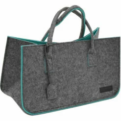DuneDesign Sac En Faux Feutre 50x25x25cm à Provisions Bois 25kg Gris Turquoise - Grau