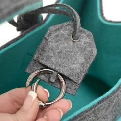 DuneDesign Sac En Faux Feutre 50x25x25cm à Provisions Bois 25kg Gris Turquoise - Grau -Outillage Soldes Boutique 12736512 5