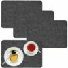 DUNEDESIGN Set De Table En Feutre Artificiel 43x30x0,5cm Ensemble De 4 Pcs Gris - Grau