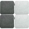 DUNEDESIGN 4 Coussins De Chaise En Feutre 35x35x0,8cm Carré Fin Réversible Gris - Grau -Outillage Soldes Boutique 16492840 1