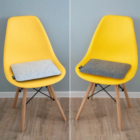 DUNEDESIGN Stuhlkissen Filz 2er Set Viereckig Grau 35x35cm - Grau 6 DUNEDESIGN Stuhlkissen Filz 2er Set Viereckig Grau 35x35cm - Grau – Image 4