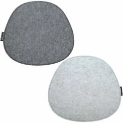 DUNEDESIGN 2 Coussins De Siège En Feutre Ovale 40x37x0,8cm Coussin D'Assise Réversible Gris - Grau