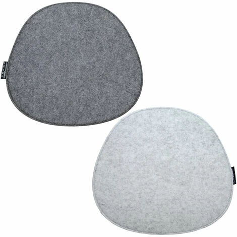 DUNEDESIGN 2 Coussins De Siège En Feutre Ovale 40x37x0,8cm Coussin D'Assise Réversible Gris - Grau 3 DUNEDESIGN 2 Coussins De Siège En Feutre Ovale 40x37x0,8cm Coussin D'Assise Réversible Gris - Grau