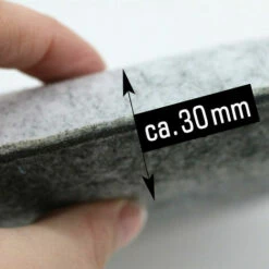 DUNEDESIGN 4 Coussins De Chaiseen Feutre Ø 35cm Rond 30mm Souple Chaud Réversible Gris - Grau -Outillage Soldes Boutique 16941939 3