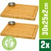 DUNEDESIGN Lot De 2 - Planche De Service Bambou Et Bol à Sauce - Assiette à Steak En Bois - Beige