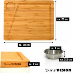 DUNEDESIGN Lot De 2 - Planche De Service Bambou Et Bol à Sauce - Assiette à Steak En Bois - Beige -Outillage Soldes Boutique 20415492 3