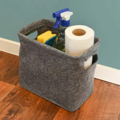 DUNEDESIGN Rangement Du Papier Toilette Boîte En Feutre Pour 4 Rouleaux Panier De Bain Gris - Grau -Outillage Soldes Boutique 23515941 4