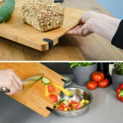 DUNEDESIGN Planche à Découper En Bois Massif Avec Bec Verseur 44x30x2cm Planche Antidérapan - Holzfarben -Outillage Soldes Boutique 35523863 4