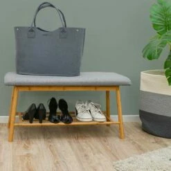 DUNEDESIGN Banc Scandinave Avec Rangement Pour Chaussures 90x34x44 Banquette D'Entrée - Hellgrau -Outillage Soldes Boutique 35530645 3