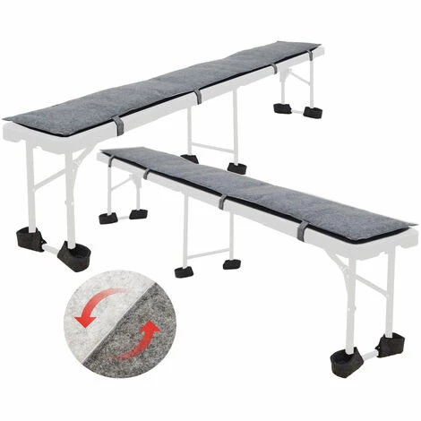 DUNEDESIGN Set Feutre 2 Coussins Réversibles Banc De Bière 220cm 12 Capuchons Protection - Grau 3 DUNEDESIGN Set Feutre 2 Coussins Réversibles Banc De Bière 220cm 12 Capuchons Protection - Grau