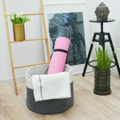 DUNEDESIGN Set De 3 Paniers En Corde De Coton Corbeilles à Linge 20-45L Grands Rangement - Grau -Outillage Soldes Boutique 35534257 4