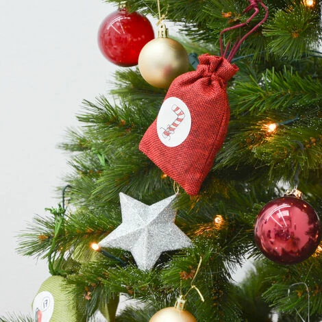 DUNEDESIGN Calendrier De L'Avent à Remplir - 24 Pochettes Cadeaux En Tissu - DIY Kit Noël - Rot 6 DUNEDESIGN Calendrier De L'Avent à Remplir - 24 Pochettes Cadeaux En Tissu - DIY Kit Noël - Rot – Image 4