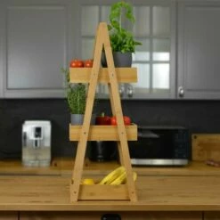 DUNEDESIGN 100% Bambou Etagère De Bain Avec 3 Paniers En Bois 30x18x80 Cuisine Et Bain - Braun -Outillage Soldes Boutique 35534949 3