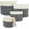 DUNEDESIGN Set De 4 Paniers En Corde De Coton Corbeilles à Linge 20-60L PaniersRangement - Grau -Outillage Soldes Boutique 35534978 1