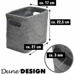DUNEDESIGN 2x Boîte De Feutre De Stockage De Papier Toilette Pour 8 Rouleaux Gris - Grau -Outillage Soldes Boutique 35564350 5