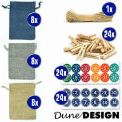 DUNEDESIGN Calendrier De L'Avent à Remplir Soi-même - 24 Pochettes Cadeaux - DIY Kit Noël - Blau 11 DUNEDESIGN Calendrier De L'Avent à Remplir Soi-même - 24 Pochettes Cadeaux - DIY Kit Noël - Blau -Outillage Soldes Boutique 35568051 5