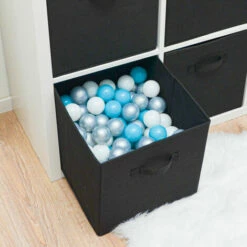 DUNEDESIGN 4 Boîtes De Rangement Kallax 33x38x33 Cube En Tissu Avec Poignée Panier Pliable - Schwarz -Outillage Soldes Boutique 35628779 3