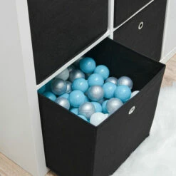 DUNEDESIGN 4 Boîtes De Rangement Kallax 33x38x33 Cube En Tissu Avec Poignée Panier Pliable - Schwarz -Outillage Soldes Boutique 35628988 3