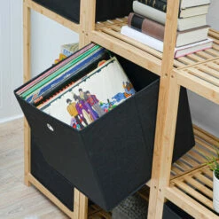 DUNEDESIGN 4 Boîtes De Rangement Kallax 33x38x33 Cube En Tissu Avec Poignée Panier Pliable - Schwarz -Outillage Soldes Boutique 35628988 5
