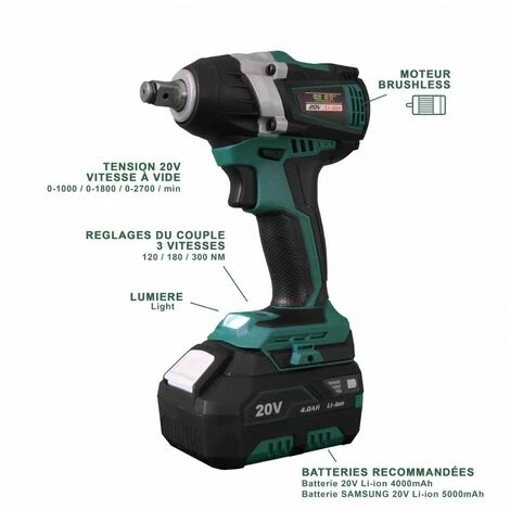 Clé à Chocs 20V Sans Fil Silex® 20V (sans Batterie Ni Chargeur ) 4 Clé à Chocs 20V Sans Fil Silex® 20V (sans Batterie Ni Chargeur ) – Image 2