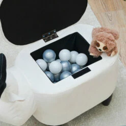 DUNEDESIGN Tabouret Renne Avec Rangement - 57x31x55 Pouf De Forme Animale Chaise Enfant - Beige -Outillage Soldes Boutique 43372716 4