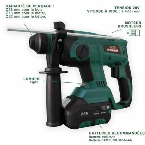 Marteau Perforateur 20V Sans Fil Silex® SDS (1 Batterie 6 Ah SLX ) - MOTEUR BRUSHLESS 4 Marteau Perforateur 20V Sans Fil Silex® SDS (1 Batterie 6 Ah SLX ) - MOTEUR BRUSHLESS – Image 2