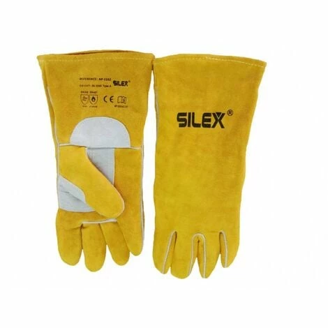 SILEX Gants De Protection Pour Soudeur En Cuir De Vachette à épaule De Qualité A / AB- Taille L ( 35.6cm ) Norme CE 3 SILEX Gants De Protection Pour Soudeur En Cuir De Vachette à épaule De Qualité A / AB- Taille L ( 35.6cm ) Norme CE