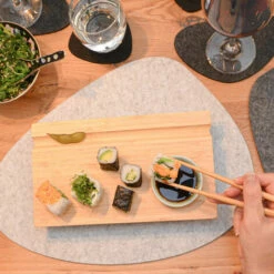 DUNEDESIGN 4 Assiettes De Service Pour Sushi - Plats En Bambou 27x16x4 Vaisselle Avec Bols - Braun -Outillage Soldes Boutique 44092478 4