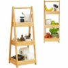 DUNEDESIGN 100% Bambou Etagère De Bain Avec 3 Paniers En Bois - 30x26x78 Cuisine Et Bain - Braun