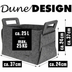 DUNEDESIGN Boîte De Rangement En Feutre 37x24x37cm Gris - Grau -Outillage Soldes Boutique 49704289 3
