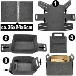 DUNEDESIGN Boîte De Rangement En Feutre 37x24x37cm Gris - Grau -Outillage Soldes Boutique 49704289 4