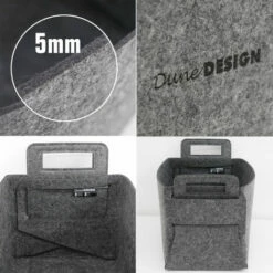 DUNEDESIGN Boîte De Rangement En Feutre 37x24x37cm Gris - Grau -Outillage Soldes Boutique 49704289 5